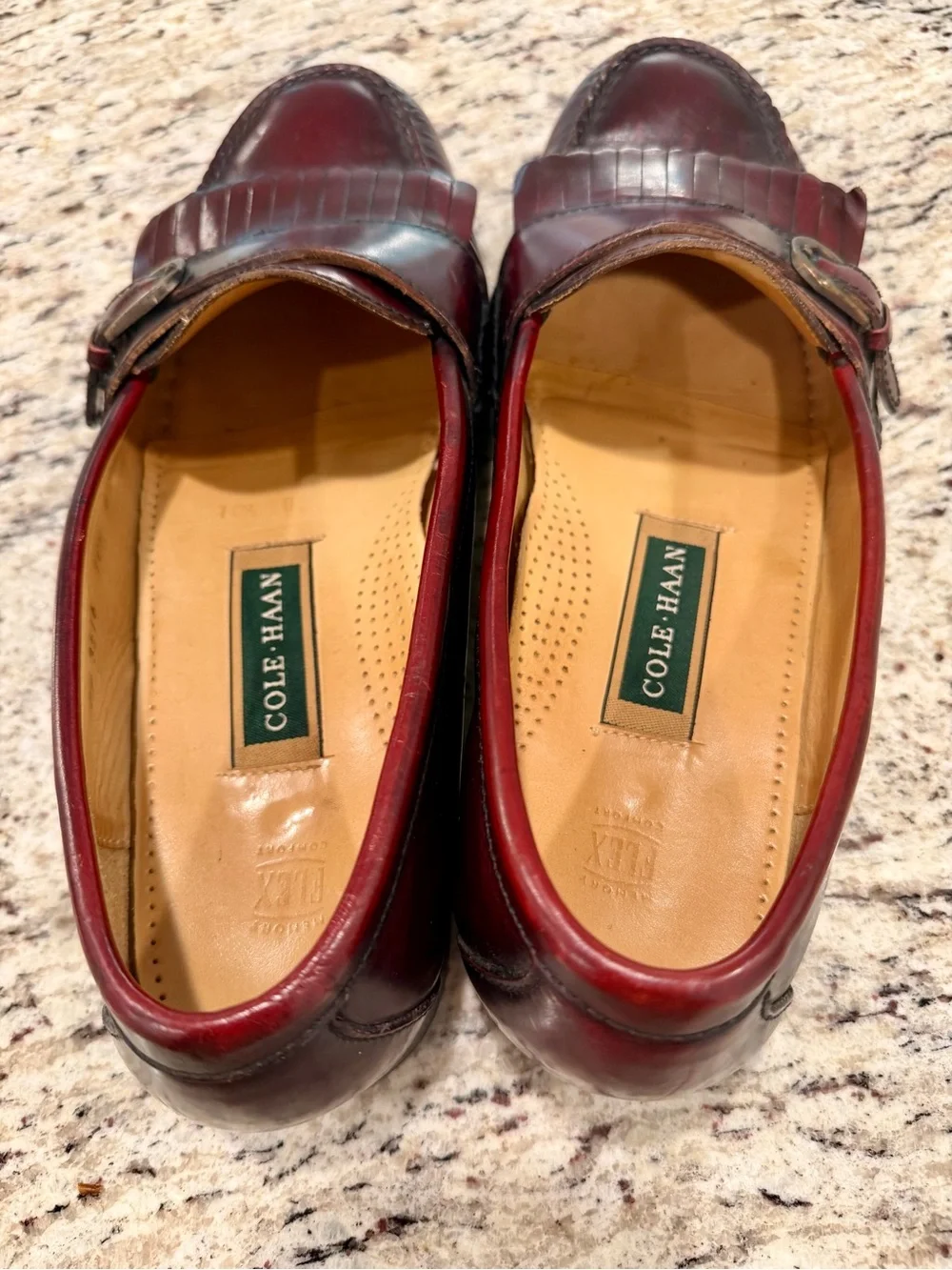 Cole Haan Shoes Men’s Size 10.5 D Burgundy Kiltie Monk Strap Loafers Italy 3516
